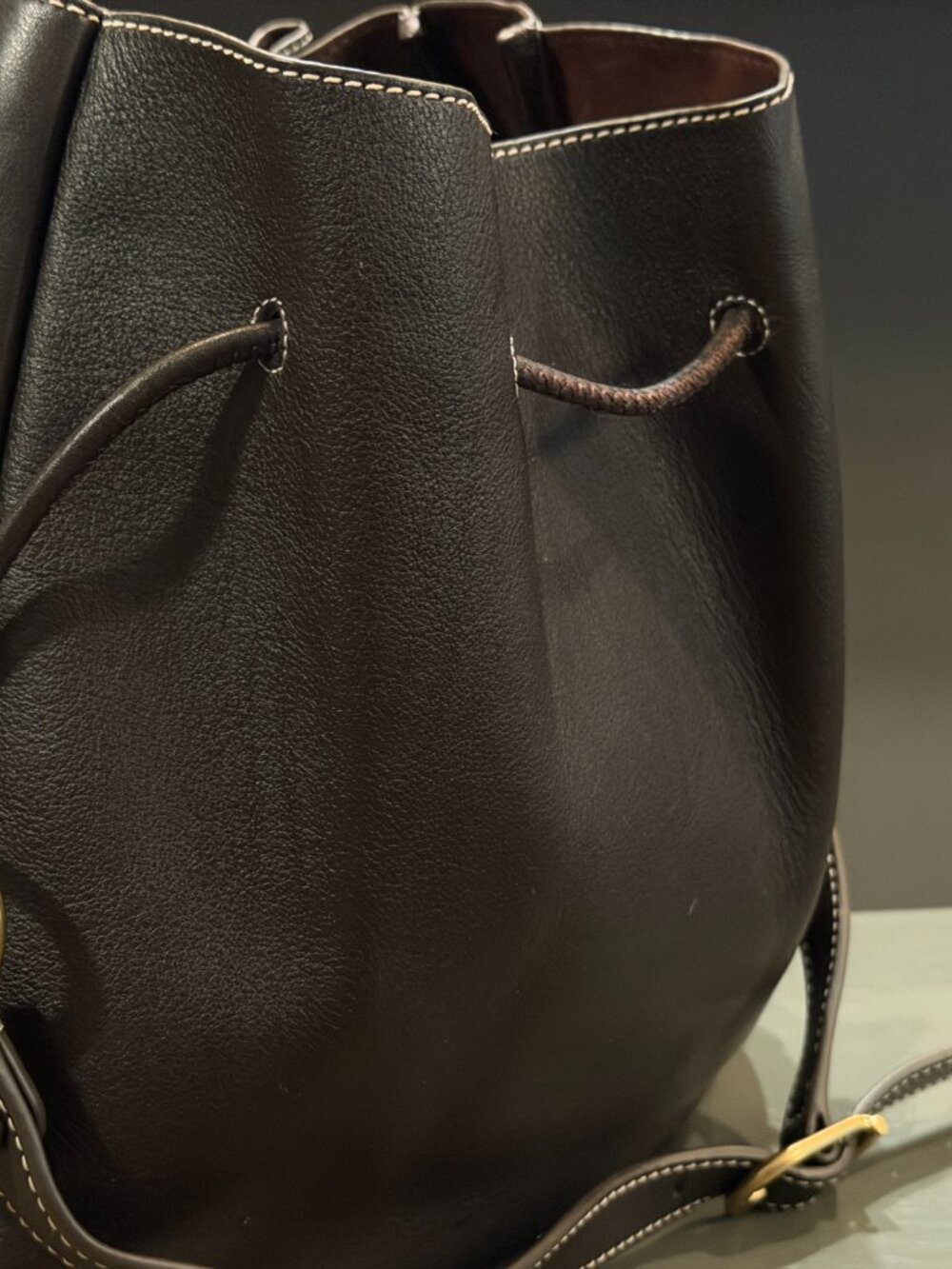 Tory Burch Dark Brown Leather Hobo with Gold Hardware - Picture 3 of 5